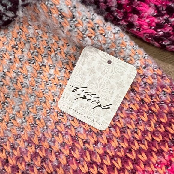 NWT Free People Daydream Oversized Cardigan Pink Blue Cream Striped Size Small - Picture 10 of 15